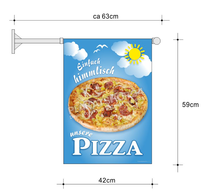 Pizza-Klebesticker für Schaufenster Pizzeria