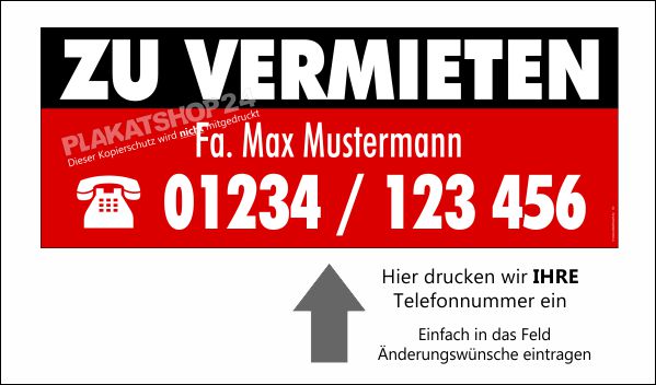 Zu vermieten Werbebanner für Immobilienmakler und Hausverwaltungen