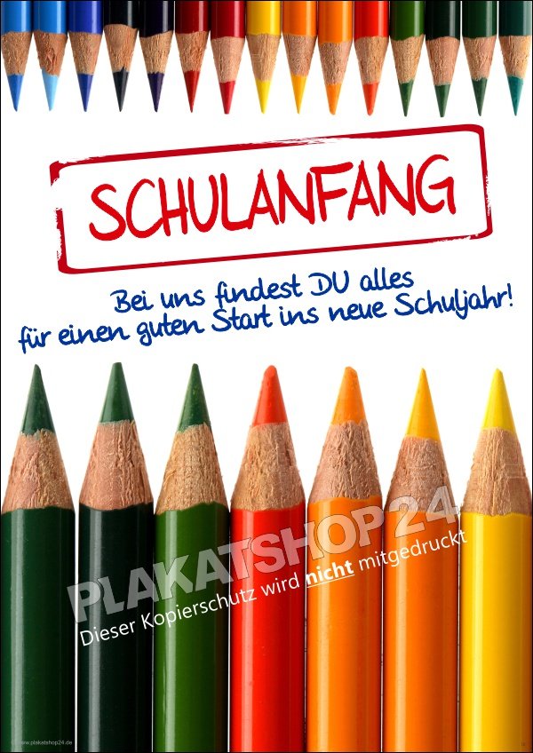 Poster Schulanfang / Schule hat begonnen