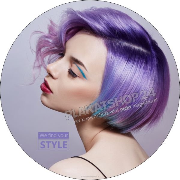 Frisurenwerbefolie Farbflash in violett