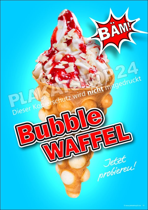 Bubble-Waffel-Eis-Plakat Streetfood