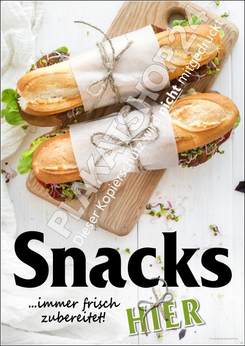 Werbeposter für belegte Baguettes / Snacks