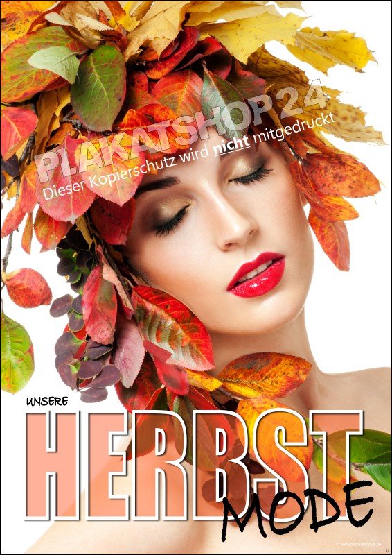 Auffälliges Werbeplakat für die neue Herbstmode