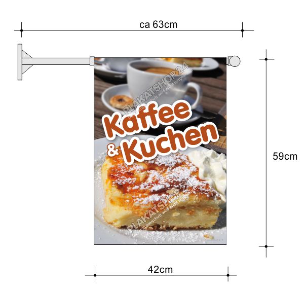 Caféfahne Kaffee und Kuchen