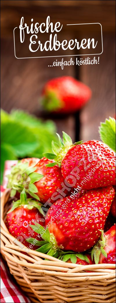 PVC-Banner für den Verkauf von frischen Erdbeeren