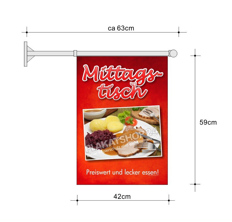 Werbefahne_Mittagstisch Werbefahne A2 speziell für Mittagstisch