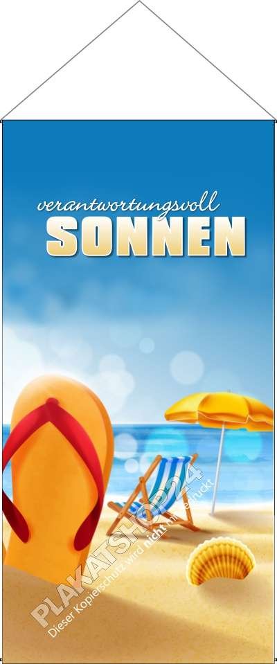 Stoffbanner Schaufensterdeko Sonnenstudio