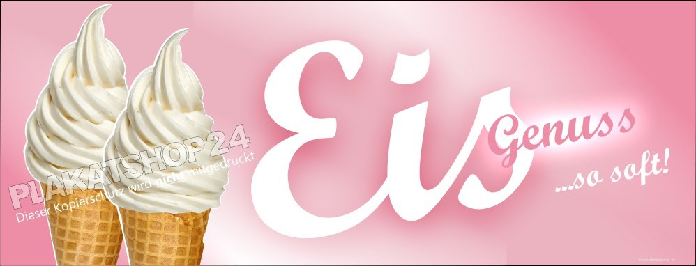 Softeis-Querbanner in Pastellfarben mit Eishörnchen