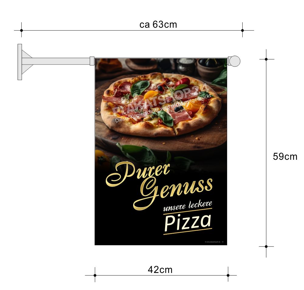 Pizza-Fahne für Pizza-Werbung Pizza-Fahne für Pizza-Werbung