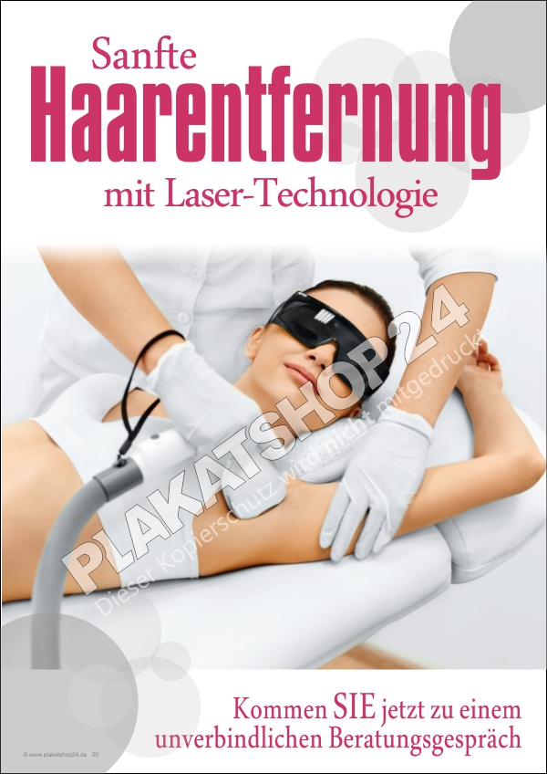 Plakat für die Haarentfernung mit Laser-Technologie