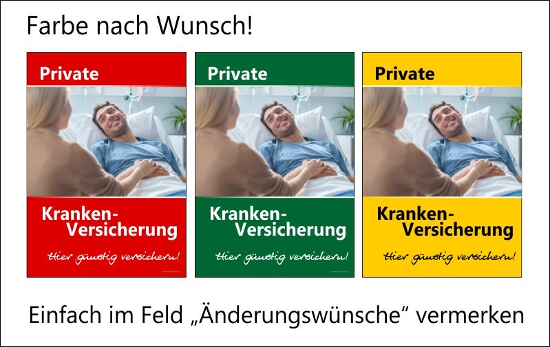 farbbeispiel-krankenversicherung Plakat Krankenzusatz-Versicherung