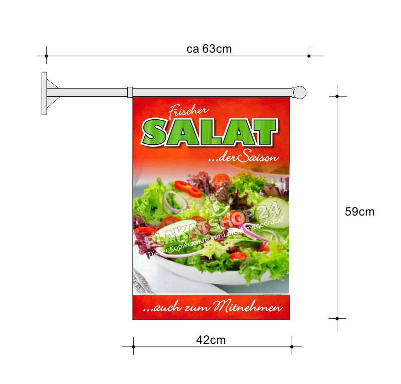 Gastronomie-Fahne A2 für Salat-Werbung