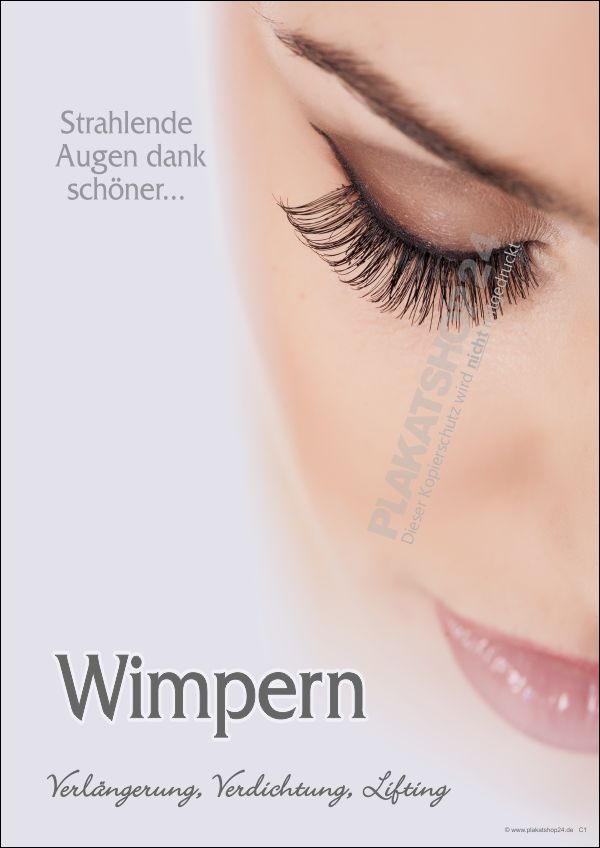 Kosmetikplakat Wimpernfarbe/Wimpernverlängerung