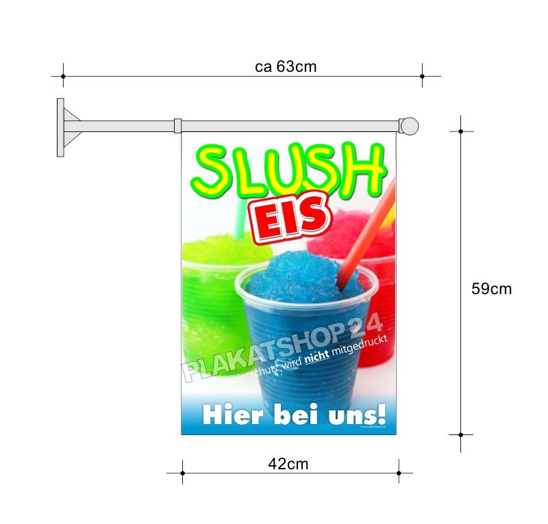 Slusheis-Fahne A2 für Slush-Eis-Werbung