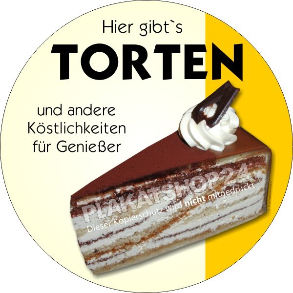 Fensterfolie für Konditoreischaufenster Werbung leckere Torten