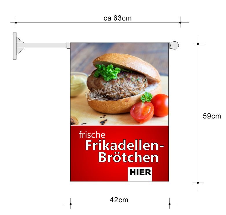 Werbefahne Frikadellenbrötchen