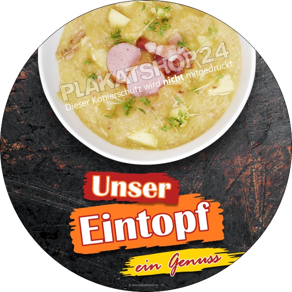 Aufkleber Gastronomie Eintopf / Mittagessen