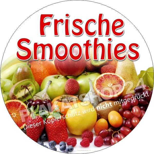 Schaufensteraufkleber für frische Smoothies
