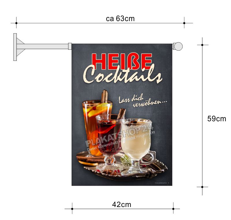 Fahne für Werbung für heiße Cocktails Fahne für Werbung für heiße Cocktails