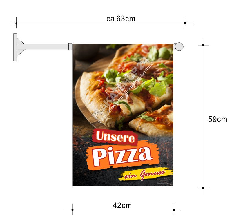 günstige Pizza-Fahne für Pizzeria-Außenwerbung