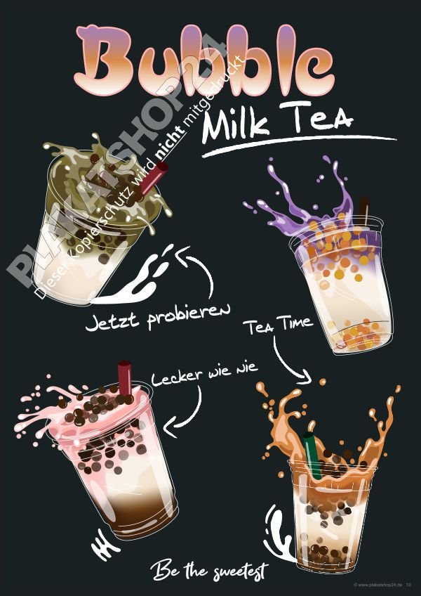 plakat-bubbl-milk-tea Bubble Milk Tea Dekoplakat preiswert