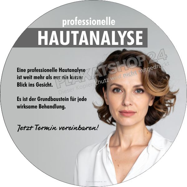 Schaufensterfolie professionelle Hautanalyse in der Kosmetikpraxis