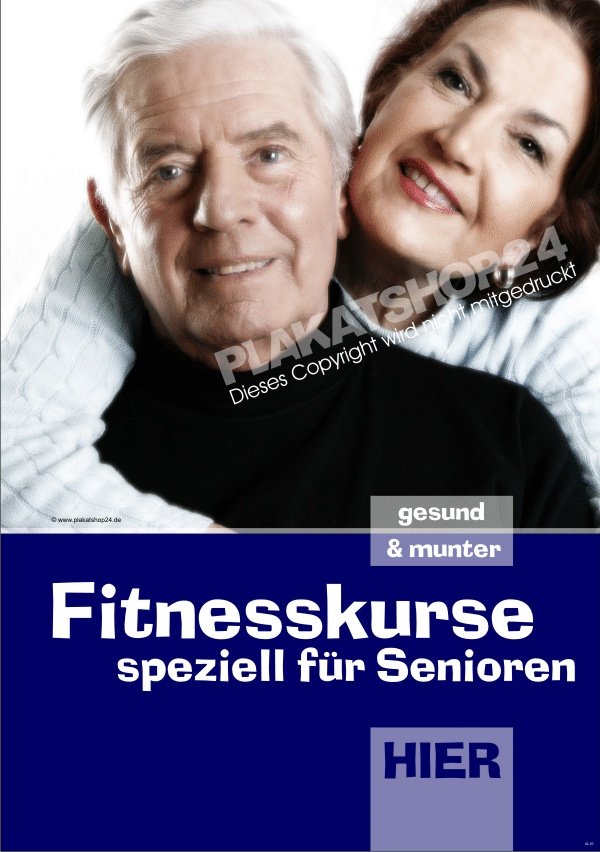 Plakat Fitnesskurse für Senioren für Reklame Fitnesscenter