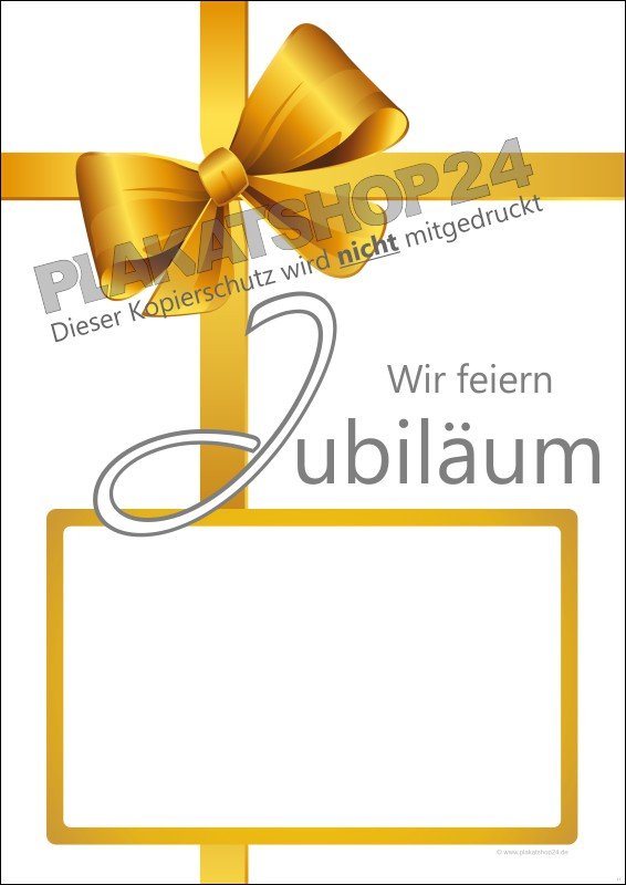 Jubiläums-Poster mit Eindruckfeld für Ihre Angebote