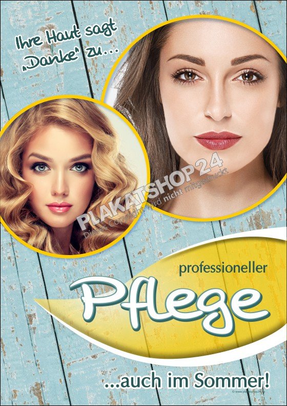 Hautpflegeplakat für Kosmetikstudio Sommerwerbung
