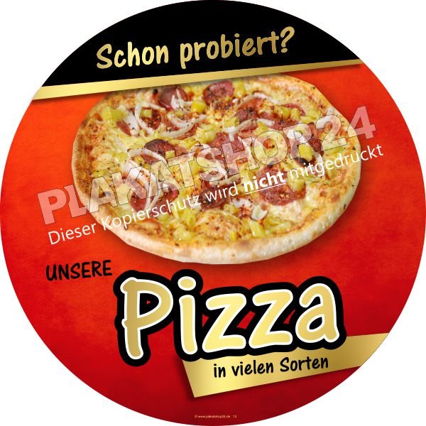 Pizzaaufkleber Gastrowerbung