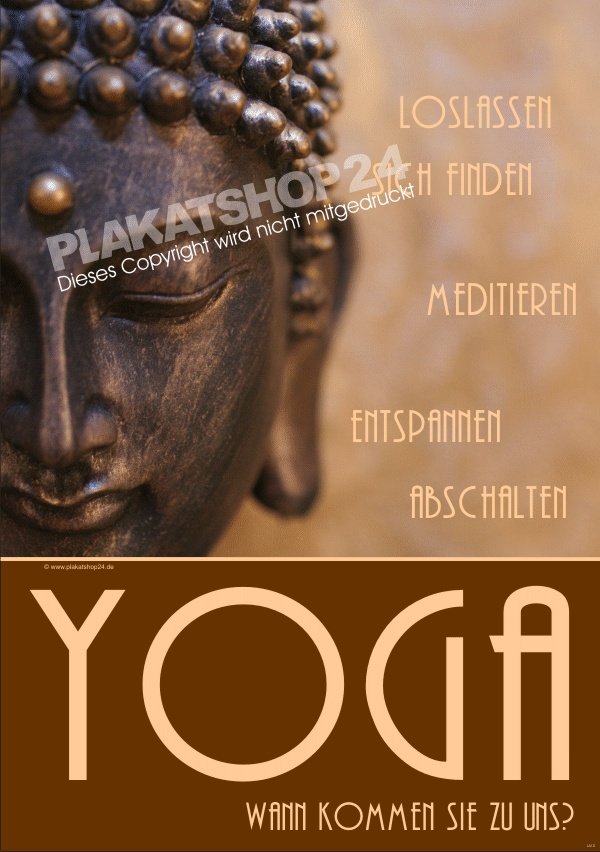 Werbeplakat für Yoga-Kurse