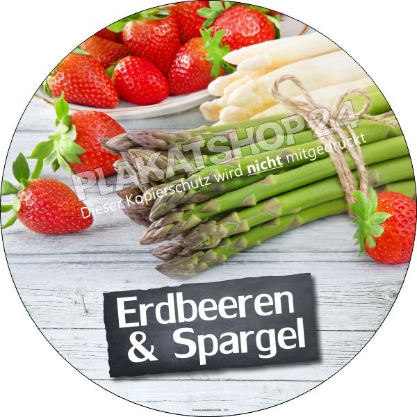 spargel-erdbeer-aufkleber Spargelfolie grün / weiß Erdbeeraufkleber