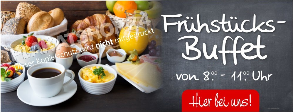 Querbanner Frühstücksbuffet für Café/Bistro