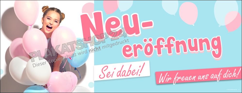 Dekobanner zur Geschäftseröffnung
