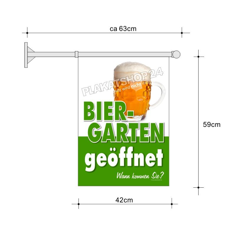 Gastro-Fahne A2 Biergarten geöffnet