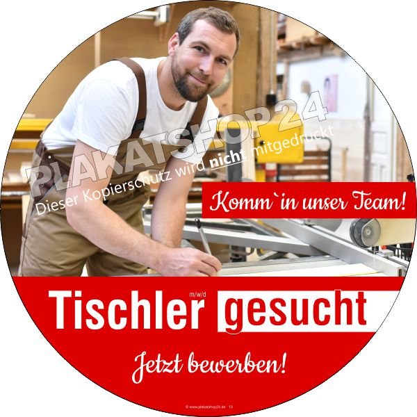 Klebefolie Teamkollege Tischler gesucht