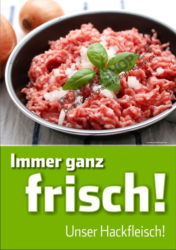 Metzgerei-Plakat für frisches Gehacktes Mett Hack