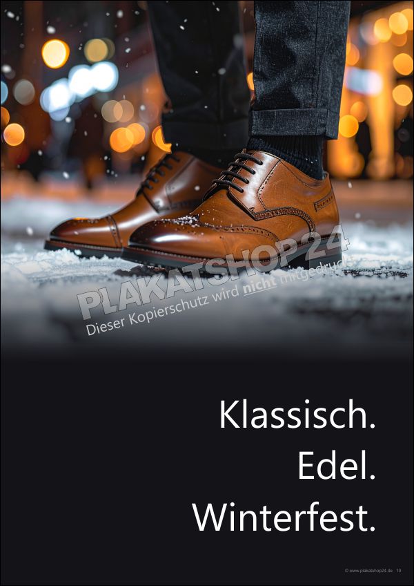 Werbeplakat Winterfeste Herrenschuhe Werbeplakat Winterfeste Herrenschuhe