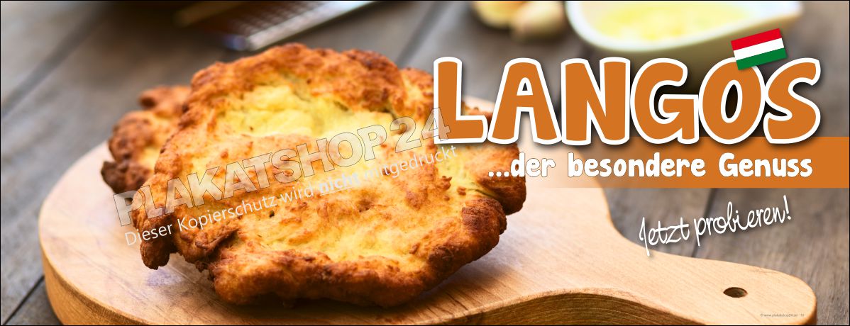 Werbebanner für ungarische Langos Werbebanner für ungarische Langos
