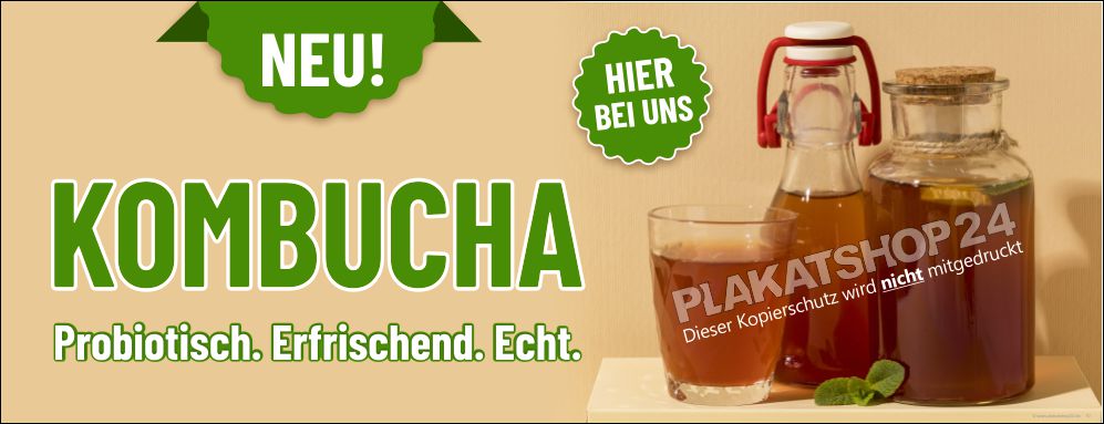 Werbebanner für Kombucha Werbung