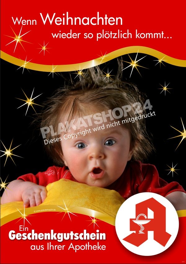 Lustiges Apotheken-Plakat für die Weihnachtsdekoration und Werbung in der Apotheke