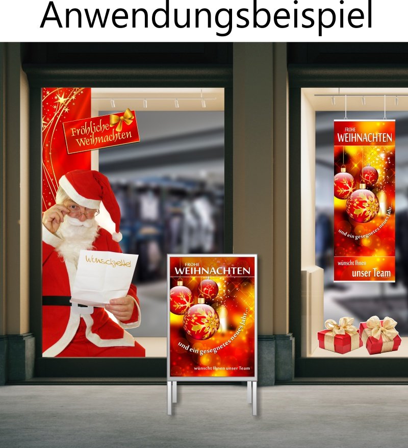so_gestalteten_Sie_ein_Weinachtsschaufenster Weihnachtsposter Geschenkidee Geschenkgutschein
