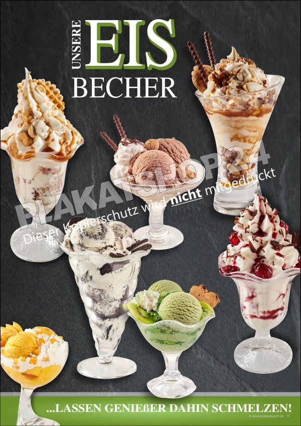 Eisplakat beliebte Eisbecher