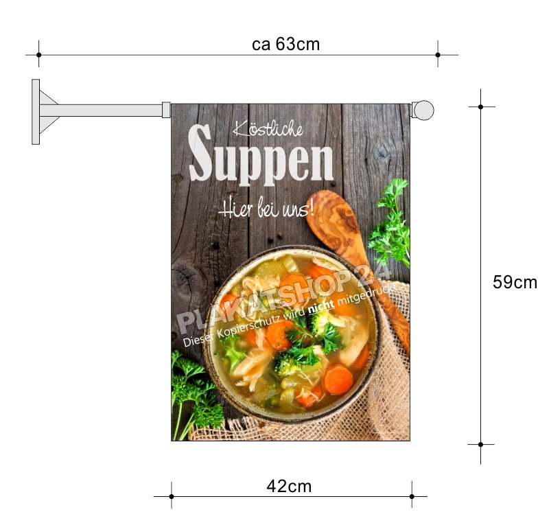 Werbefahne Suppen Gastronomie