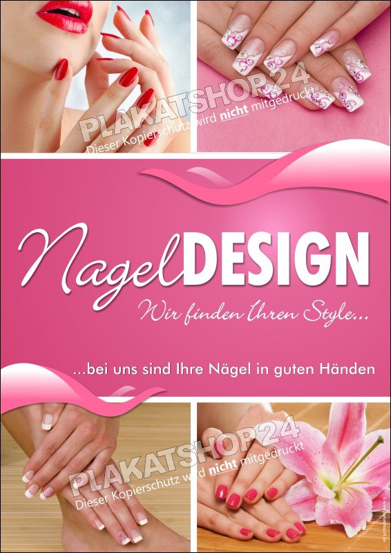 Hinweis-Poster für den großen Bereich Nagel-Design