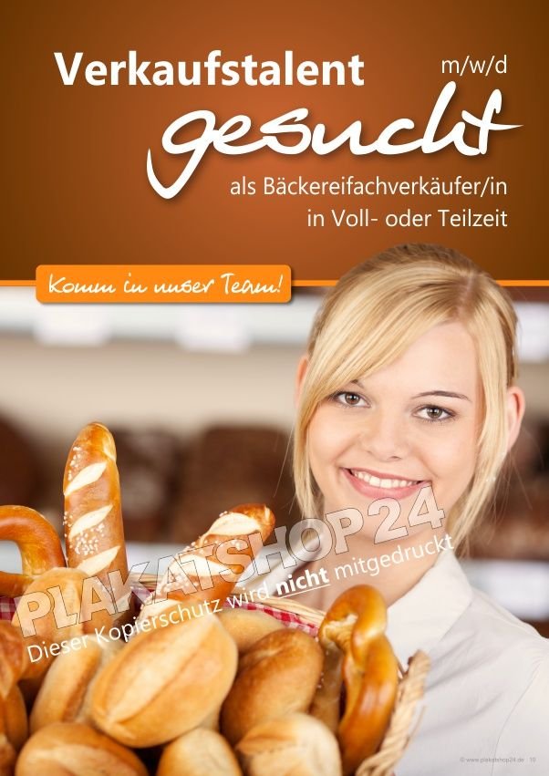 Poster Verkaufstalent Bäckerei gesucht