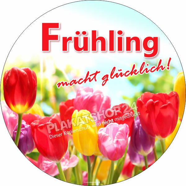 Aktueller Frühling-Aufkleber mit farbenfrohem Tulpenmotiv Aktueller Frühling-Aufkleber mit farbenfrohem Tulpenmotiv