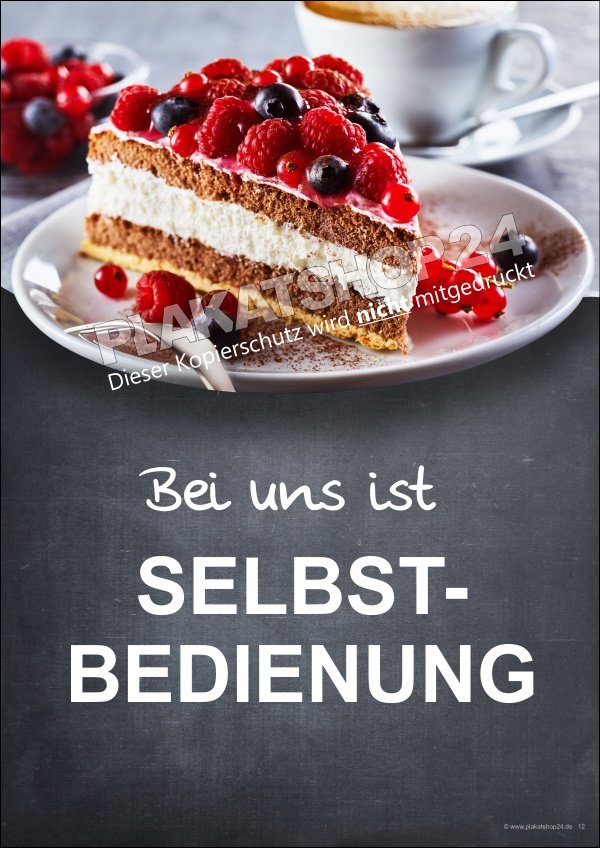 poster-selbstbedienung Bäckereiplakat Café Selbstbedienung
