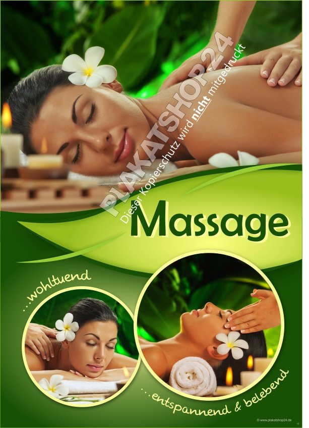 Werbeposter Massage kleine Bildauswahl