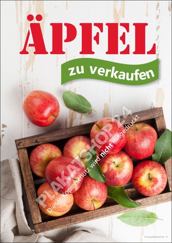 plakat-aepfel-zu-verkaufen Apfelplakat Hofladen / Obsthof Reklame
